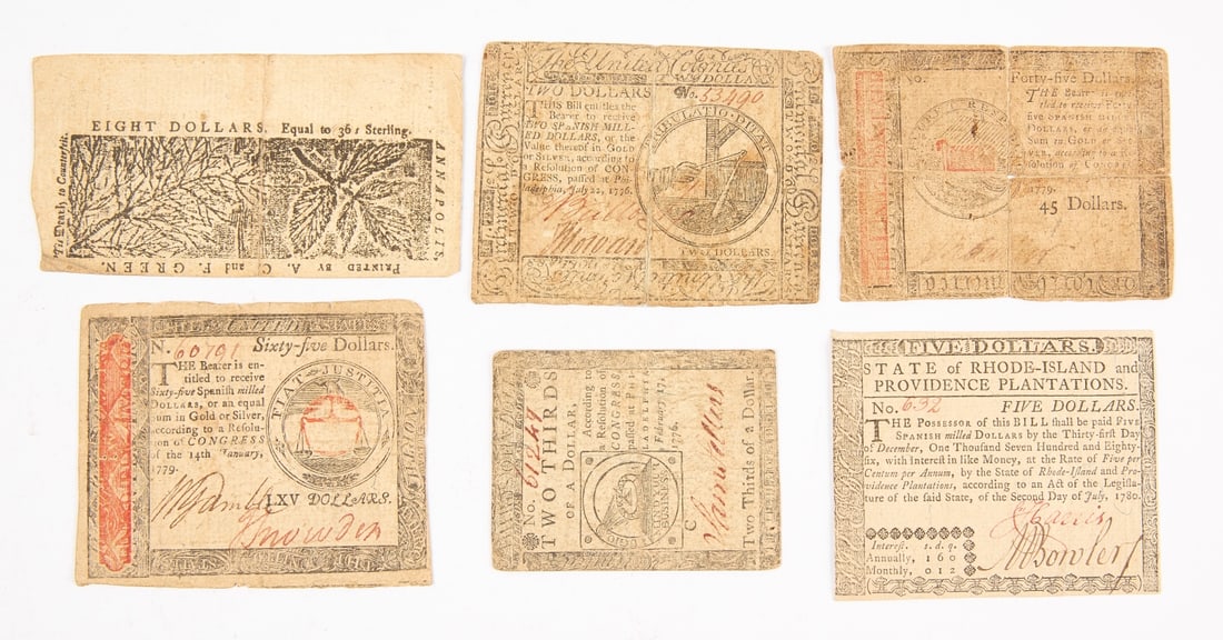 Six 18th Century Colonial Notes (1 of 2)
