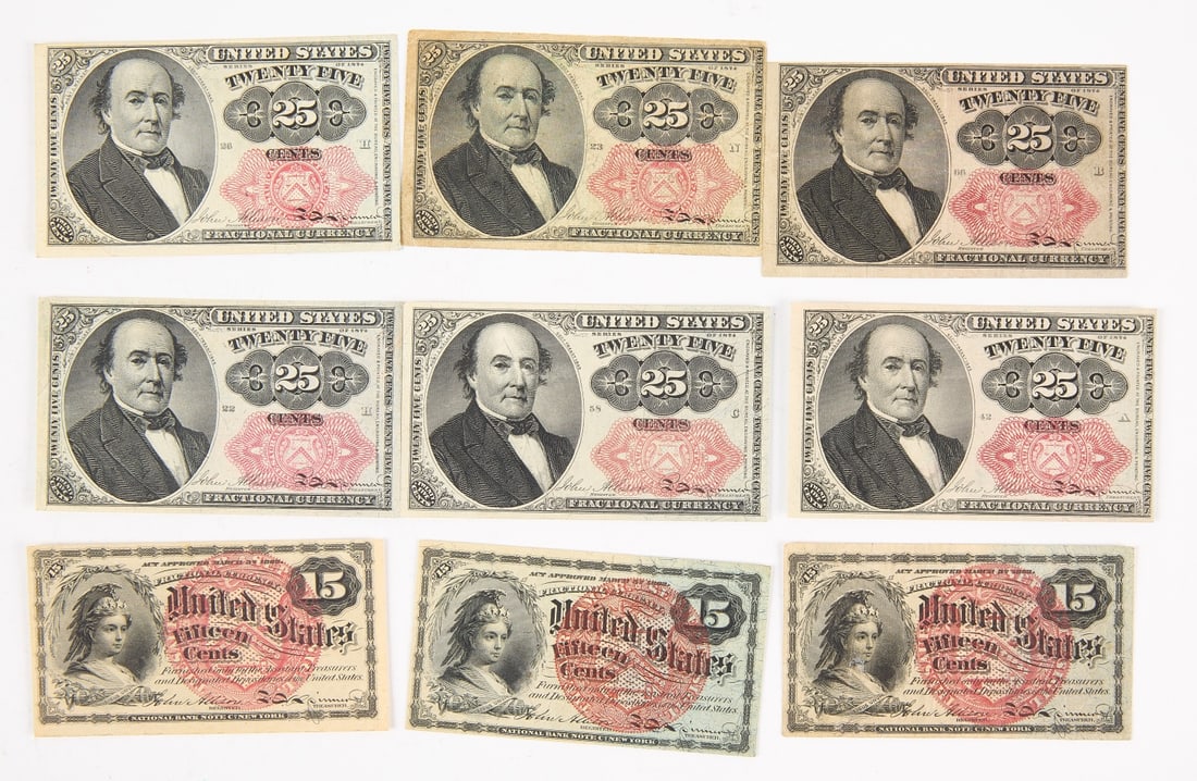 Eleven U.S. Fractional Currency (1 of 2)