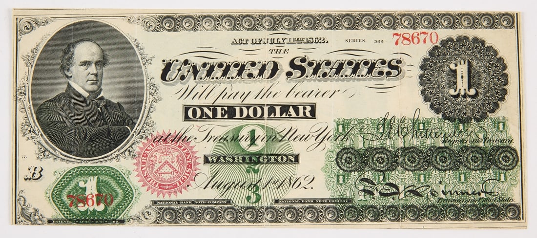 U.S. Large One Dollar Note 1862 (1 of 2)