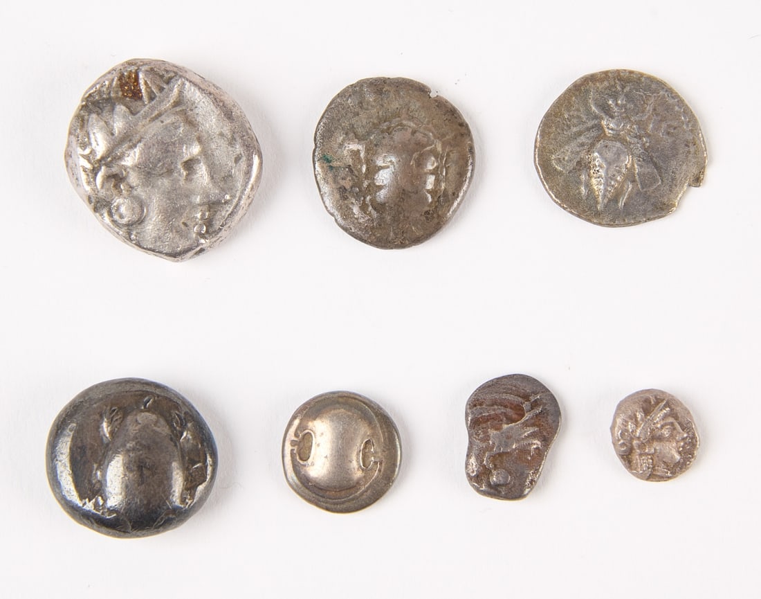 Seven Ancient Silver Coins (1 of 2)