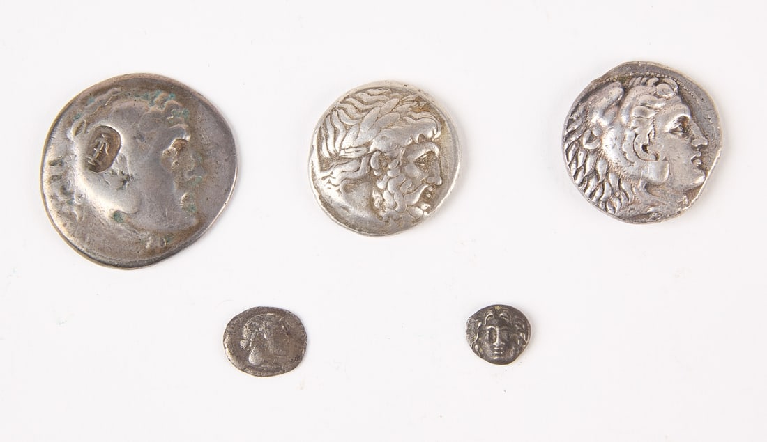 Five Ancient Silver Coins (1 of 2)