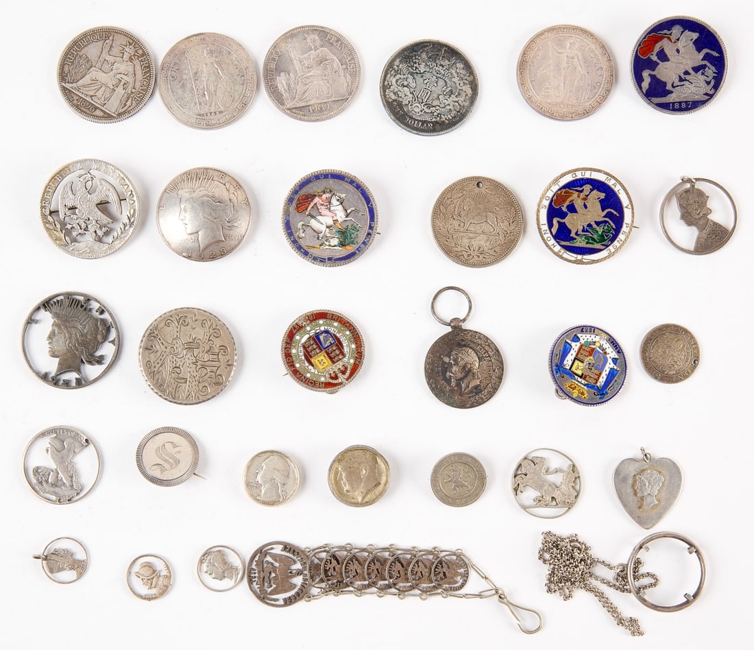29 Silver Trade Dollars & Silver Coin Jewelry (1 of 2)