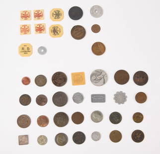 Forty One World Tokens: Forty one world Tokens from Canada, New Zealand, Australia etc. Descriptions, weights, sizes and conditions are our best judgement and do not represent a guarantee. All jewelry, coins and numismatic m