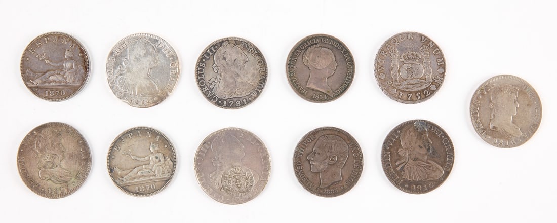 Eleven Spanish Silver Coins (1 of 2)