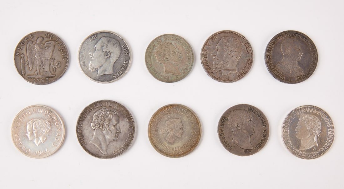 Ten Mixed World Silver Coins (1 of 2)