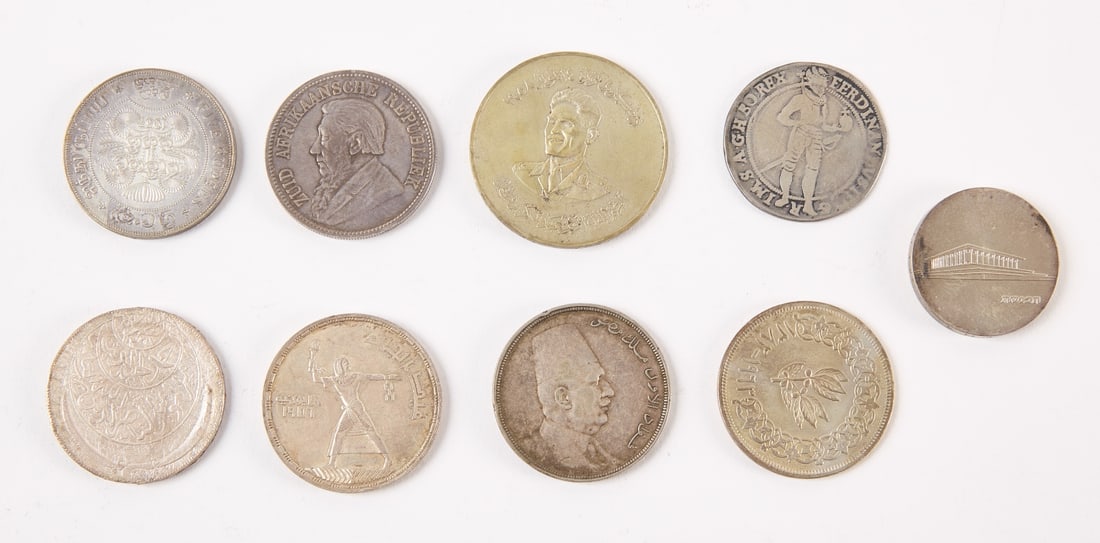 Nine Mixed World Silver Coins (1 of 2)