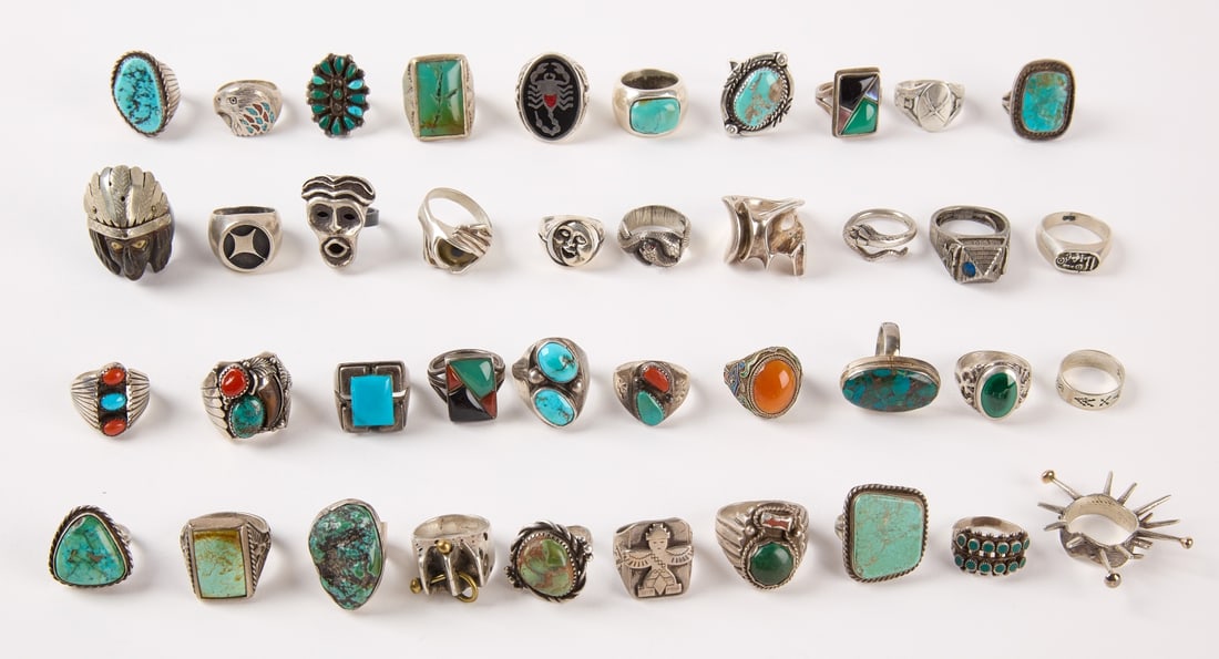 Forty Silver Rings - Many Native American (1 of 6)