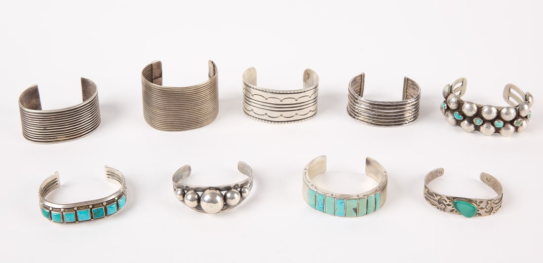 Nine Navajo Cuff Bracelets (1 of 2)