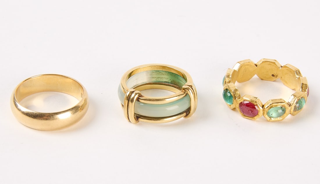 Three 18K Yellow Gold Rings (1 of 3)