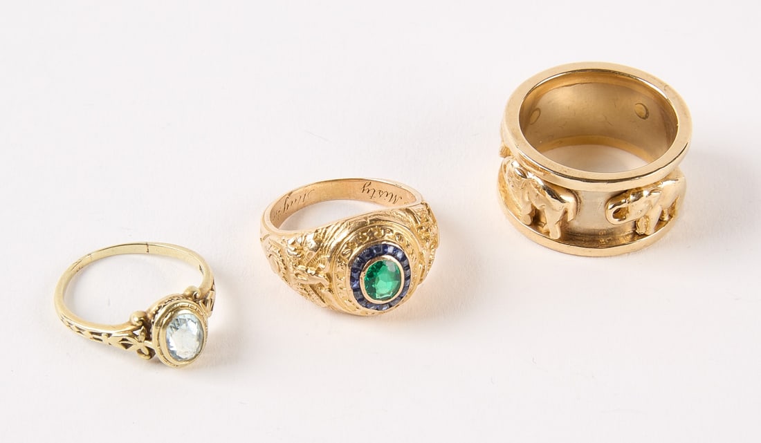 Three 14K Gold Rings,  Tiffany, 1924 West Point (1 of 3)