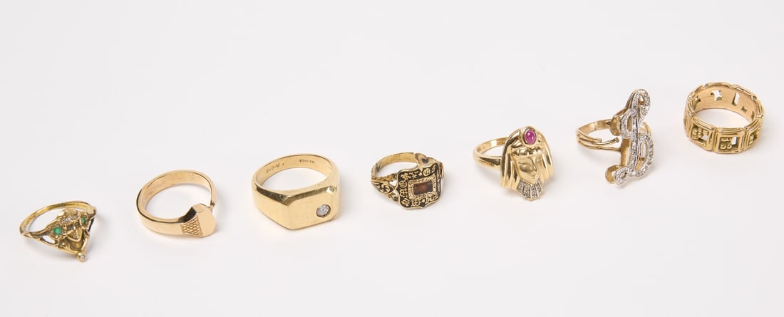 Seven 14K Gold Rings (1 of 5)