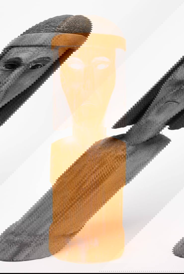 Carved Bust Of A Native American Auction