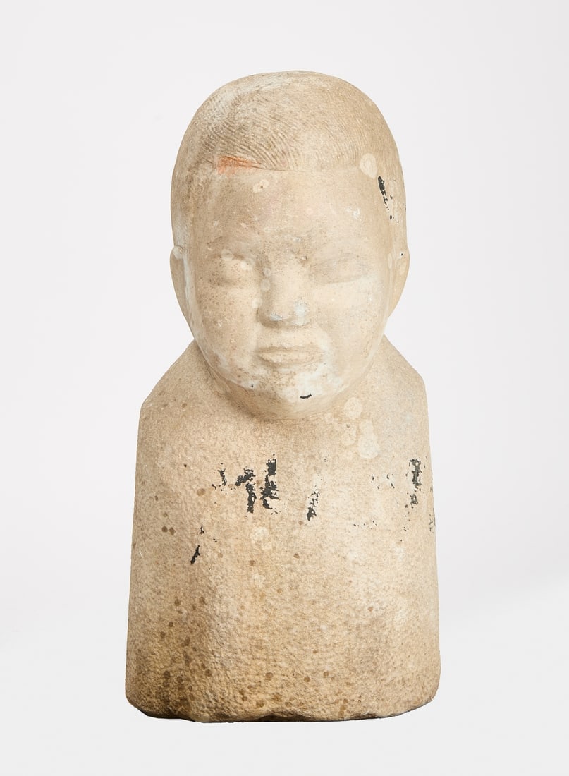 Stone Bust of an Afro American Child (1 of 5)