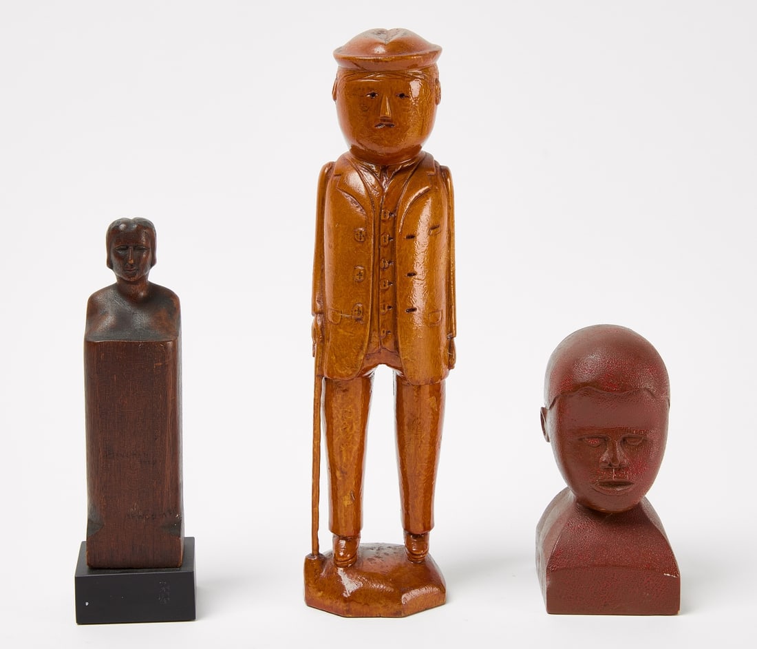 Three Carved Folk Art Figures (1 of 4)