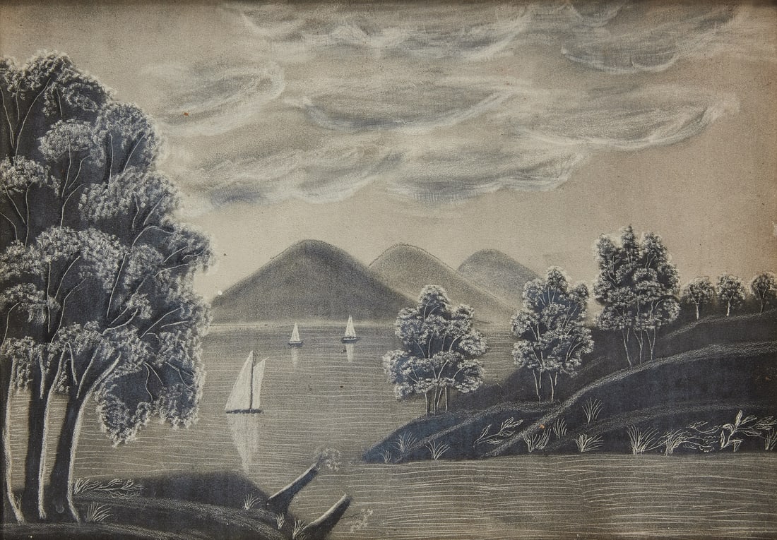 Sandpaper Painting - Hudson River Scene (1 of 3)