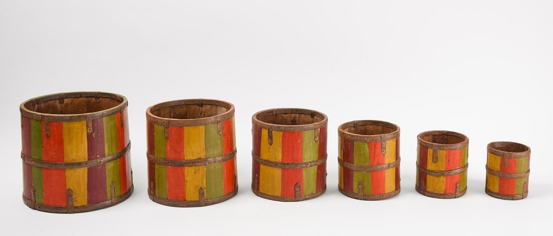 Nest of Multicolored Painted Measures (1 of 3)