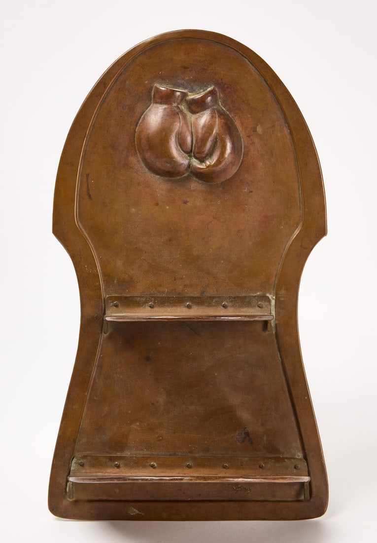 Copper Wall Shelf with Boxing Gloves (1 of 4)