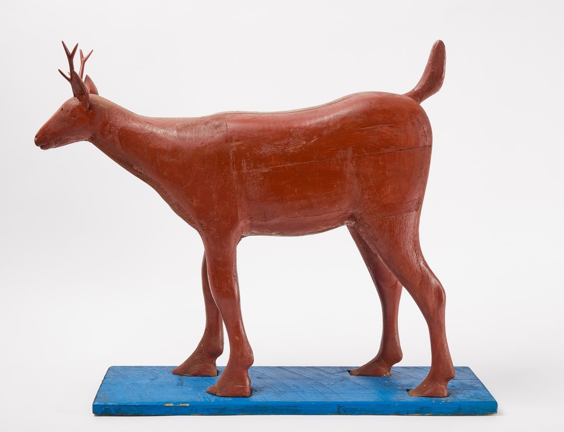Large Carved and Painted Folk Art Deer (1 of 5)