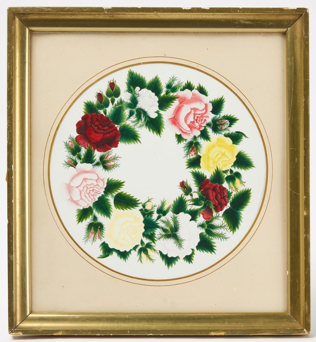 Three Floral Works on Paper (1 of 3)