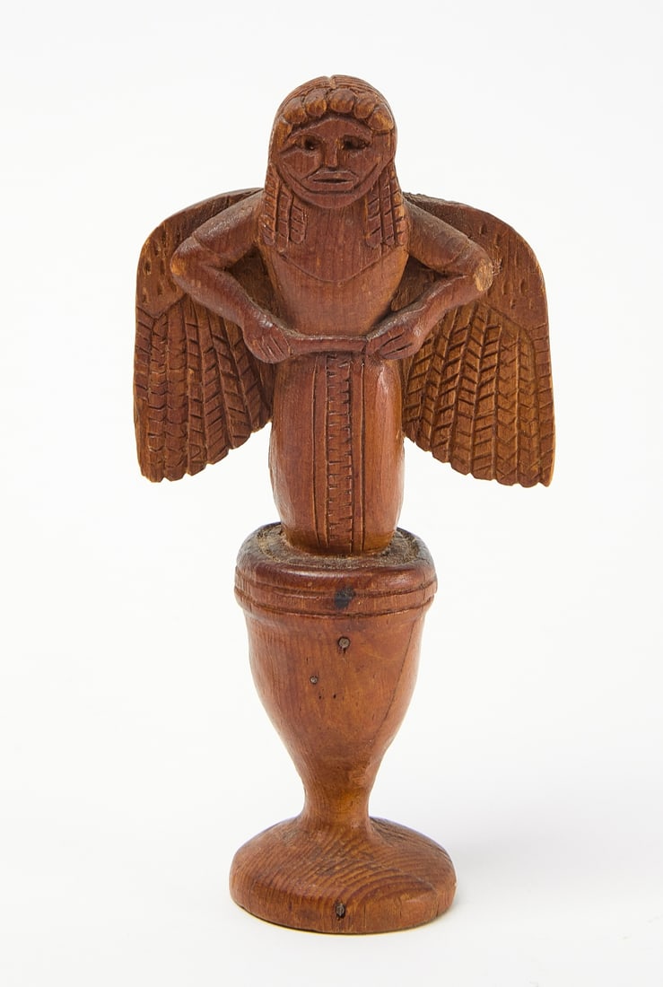 Folk Art Carved Winged Figure (1 of 4)