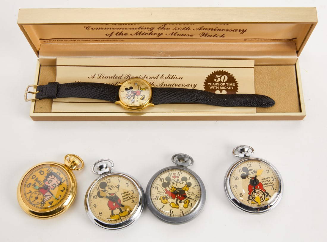 Four Novelty Pocket Watches And Wrist Watch Auction