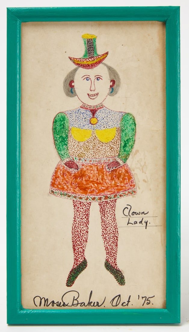 Five Moses Baker Outsider Drawings (1 of 5)