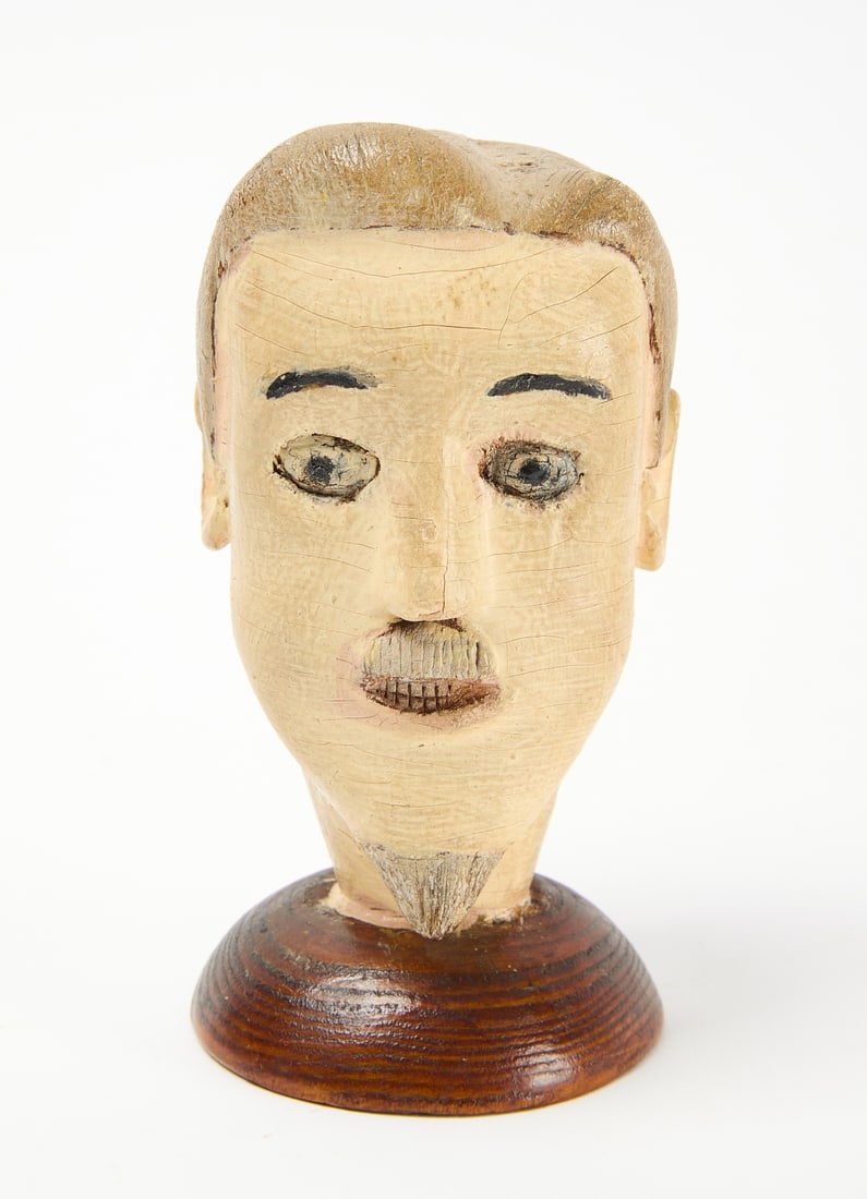 Folk Art Carved Head of a Man (1 of 4)