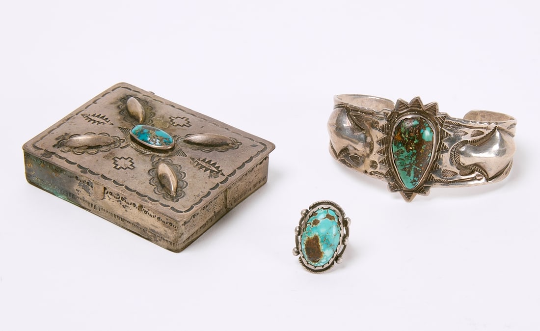 Navajo Bracelet, Box, and Ring (1 of 2)