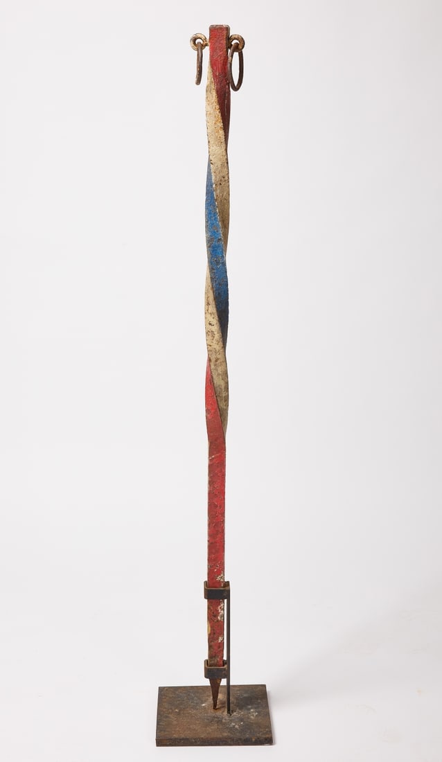 Cast Iron Barber Pole Hitching Post Auction