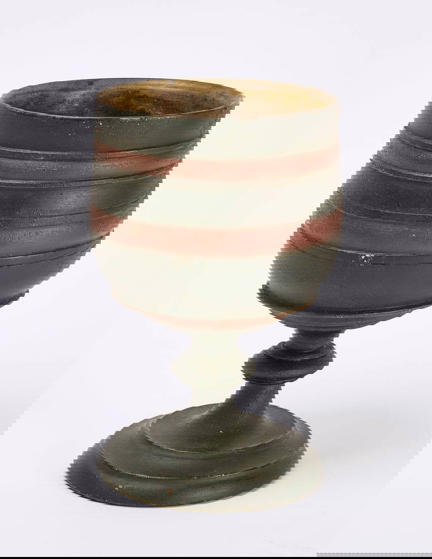 Large Painted Wooden Chalice Auction