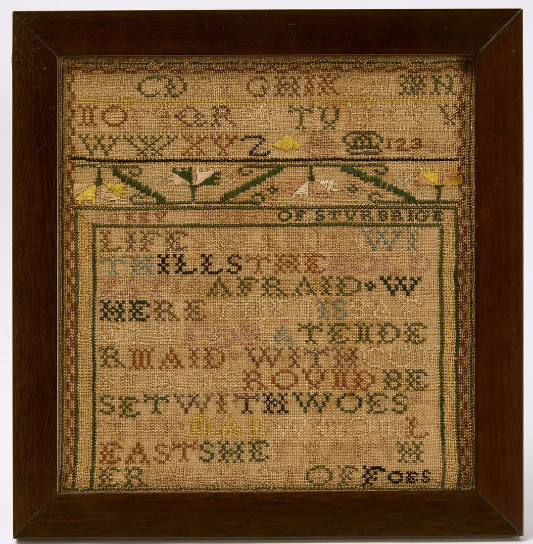 Needlework Sampler Sturbridge MA 'Sukey Hobbs' (1 of 2)