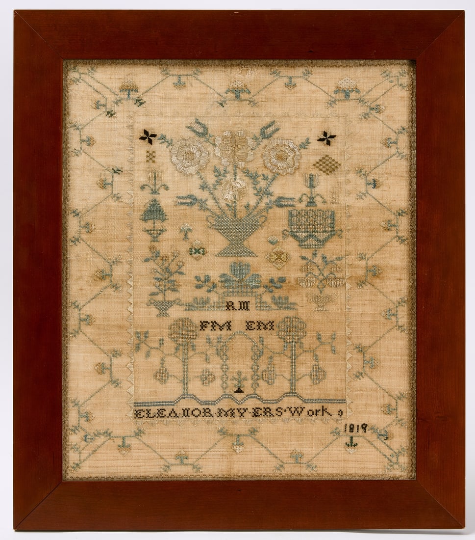 Needlework Sampler Eleanor Myers Berks Co. 1819 (1 of 2)