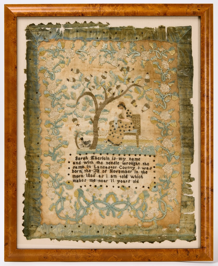 Sarah Eberlein Needlework Sampler Lancaster Co1806 (1 of 2)