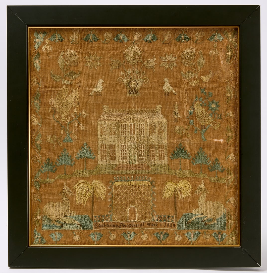 Needlework Sampler Catherine Shepherd Phila.1830 (1 of 2)