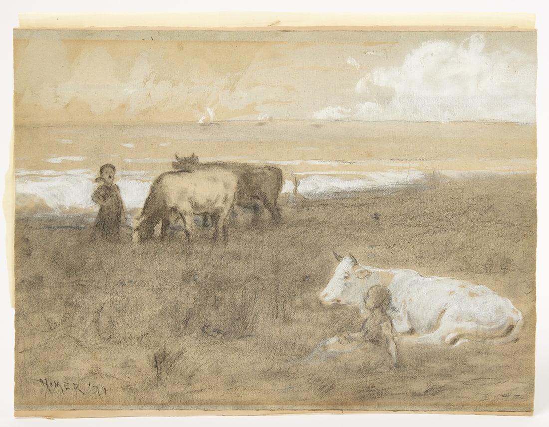Winslow Homer Charcoal and Gouache on Paper (1 of 4)