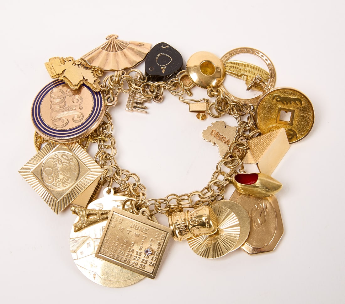 Vintage 14K Gold Charm Bracelet (1 of 2)