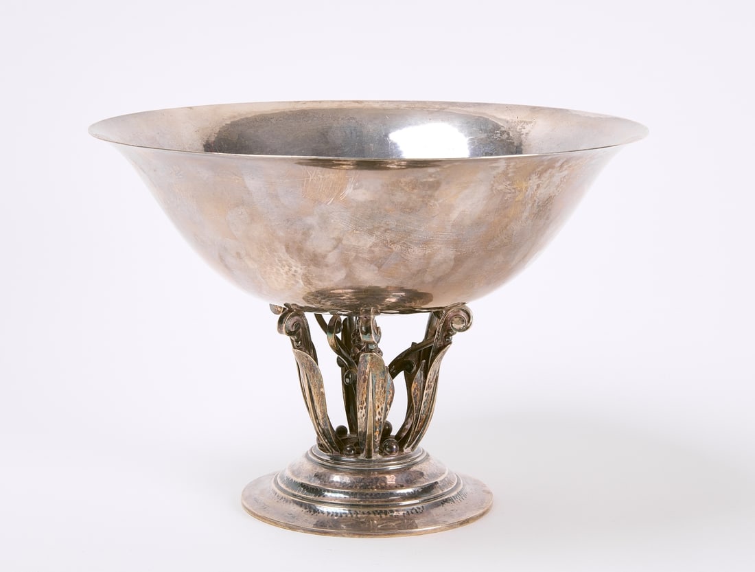 Georg Jensen - Large Silver Tazza with Ornate Base (1 of 4)