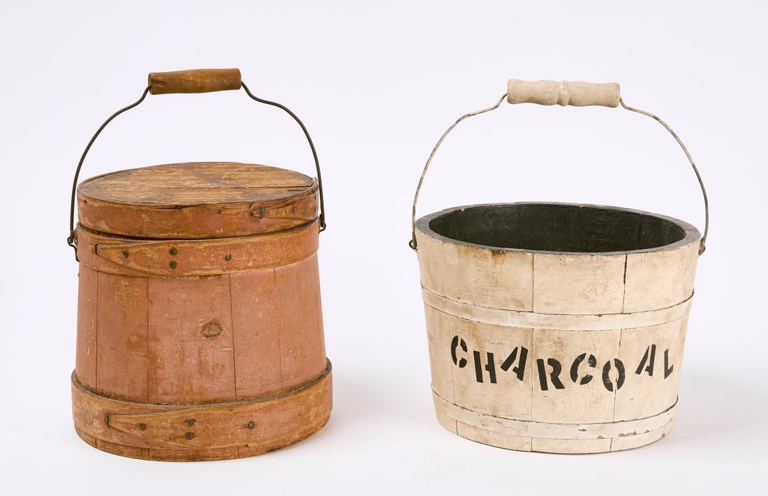 Painted Firkin and  Bucket (1 of 3)