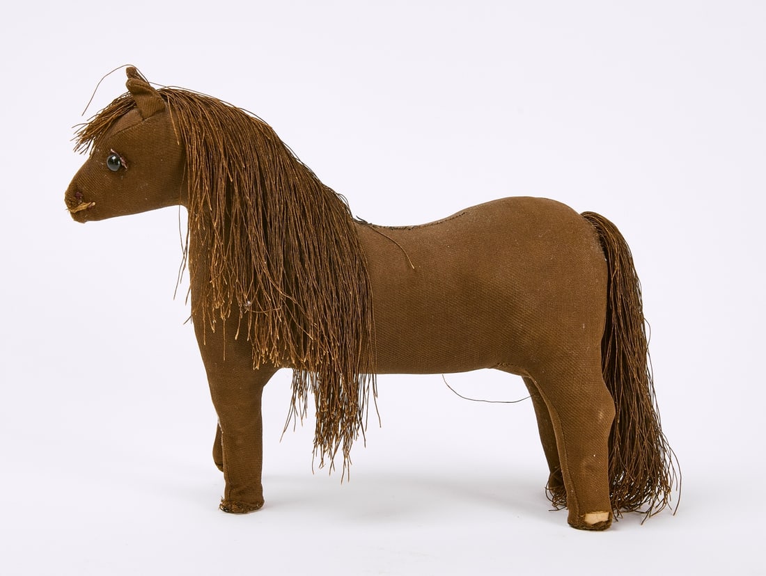 19th Century Stuffed Toy Horse in Brown Cloth (1 of 4)