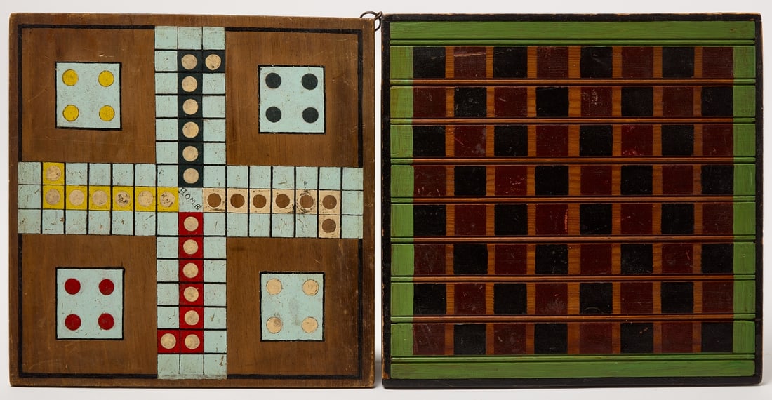 *Two Gameboards - Checkers and Parcheesi (1 of 4)