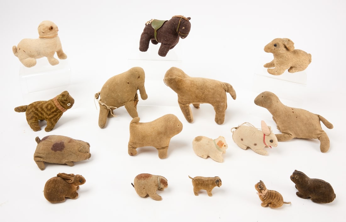 Sixteen Folk Art Stuffed Animals (1 of 2)