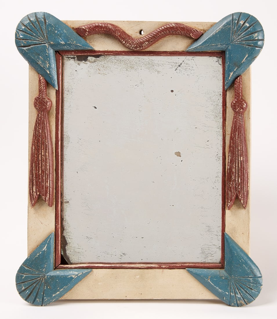 Mirror with Carved and Painted Frame (1 of 4)