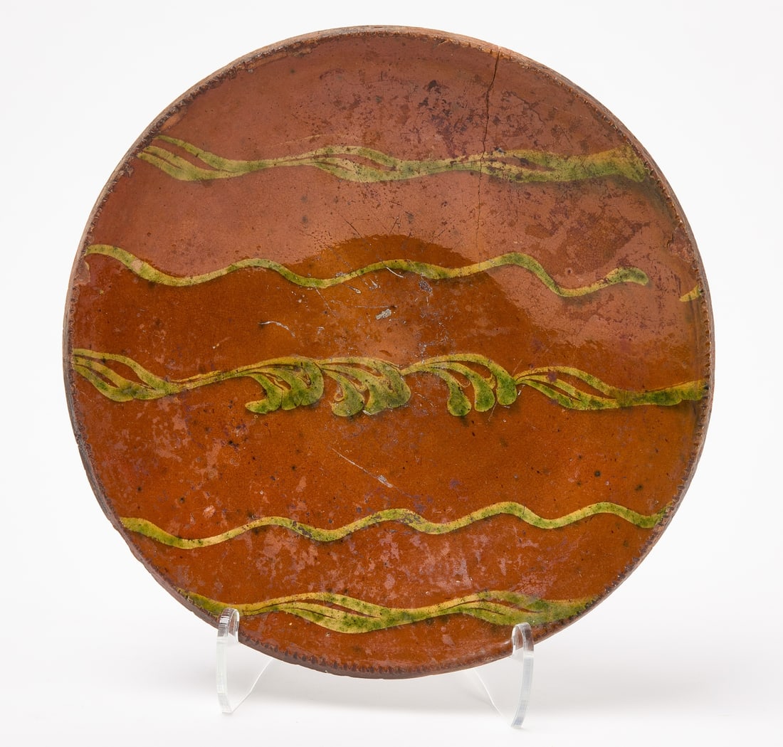 Redware Plate with Green Slip (1 of 2)