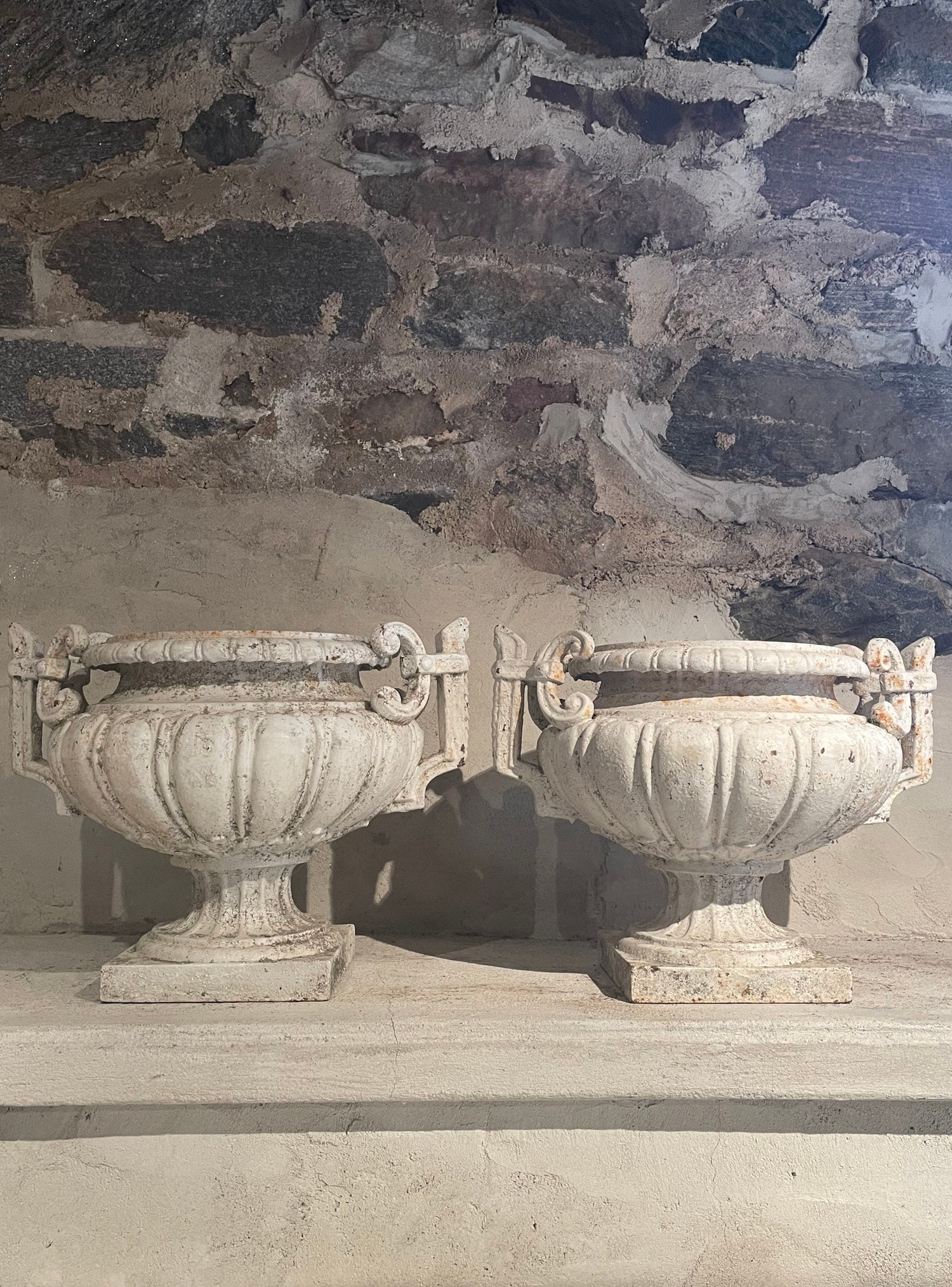 Rare Pair of French Handled Cast Iron Urns (1 of 6)