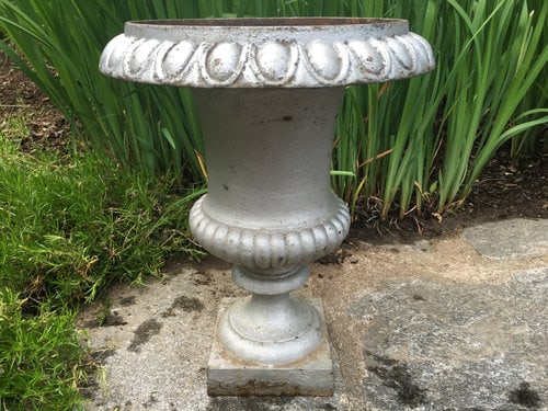 Small 19th C French Cast Iron Campana Urn (1 of 3)