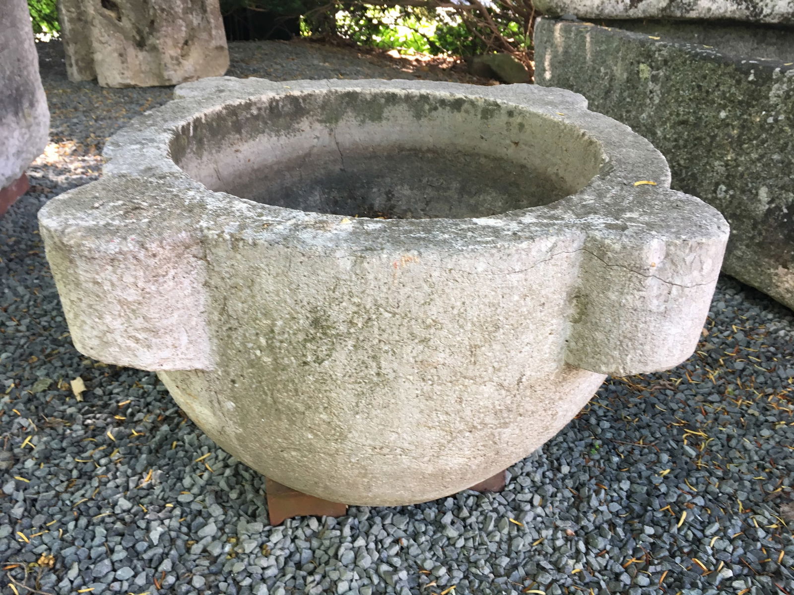 Very Large 18th C French Carved Stone Mortar (1 of 2)