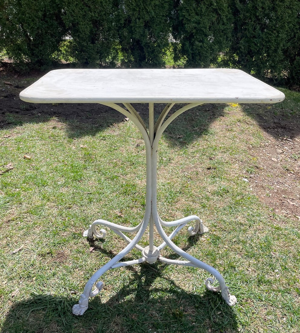 Rare French 19th C Wrought Iron Table from Arras with Lion's Paw Feet (1 of 2)