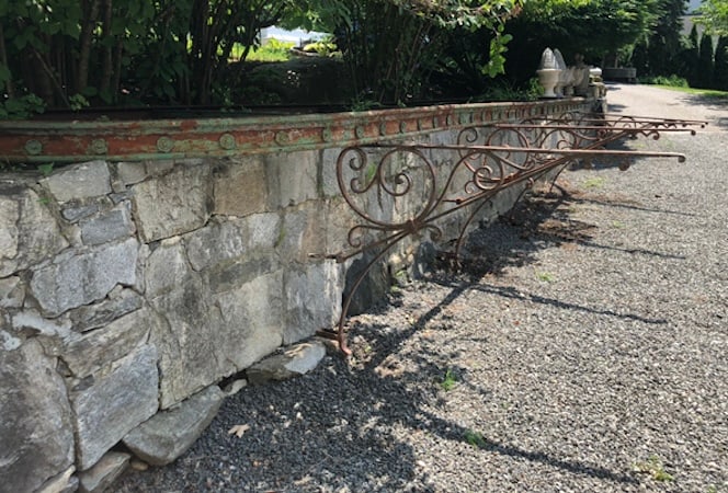 Magnificent 19th C French Wrought Iron 24 Ft. Long Pergola with Original Brackets (1 of 3)