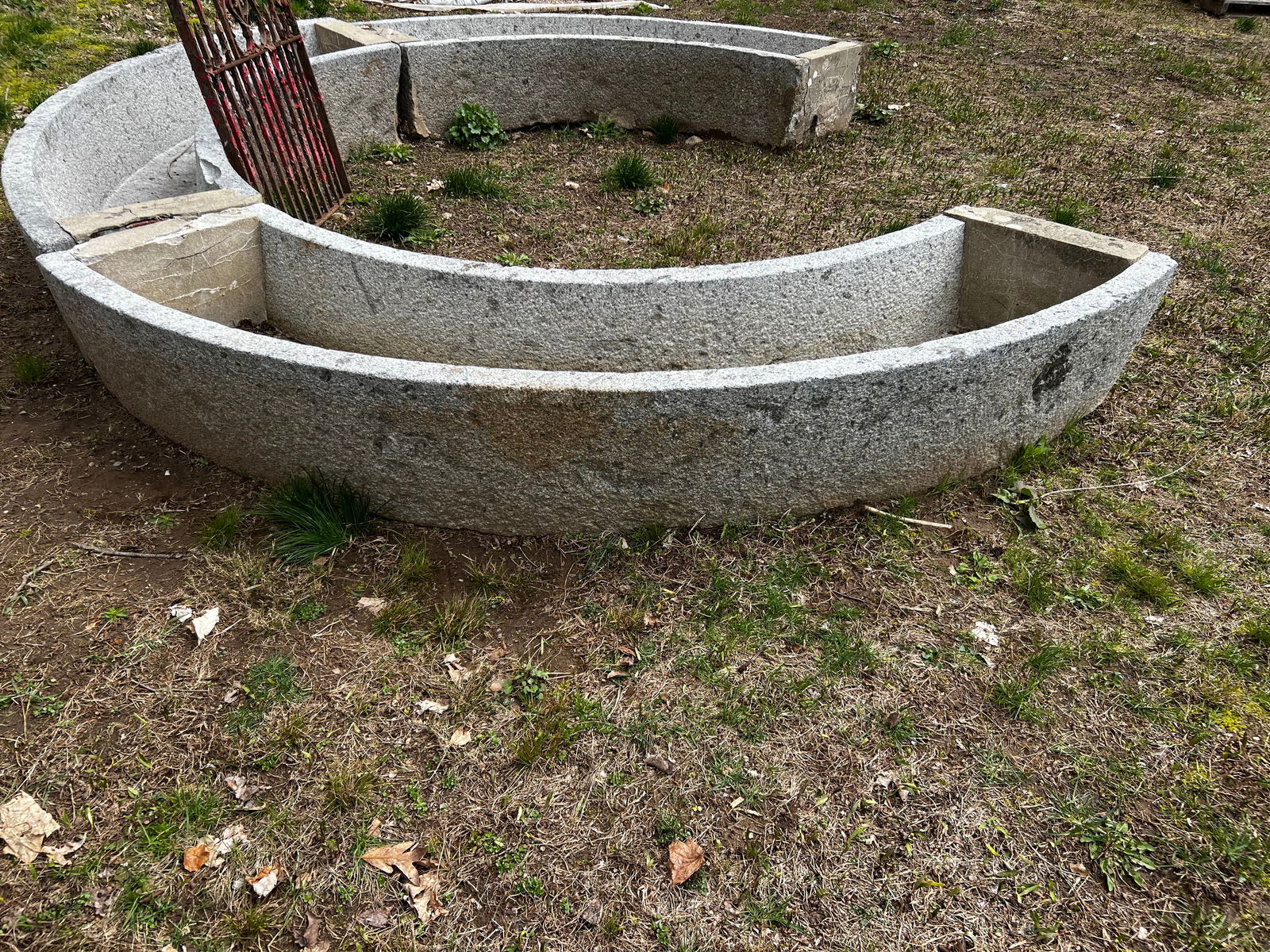 Large Curved Segment from an 18th C French Granite Cider Mill (1 of 5)