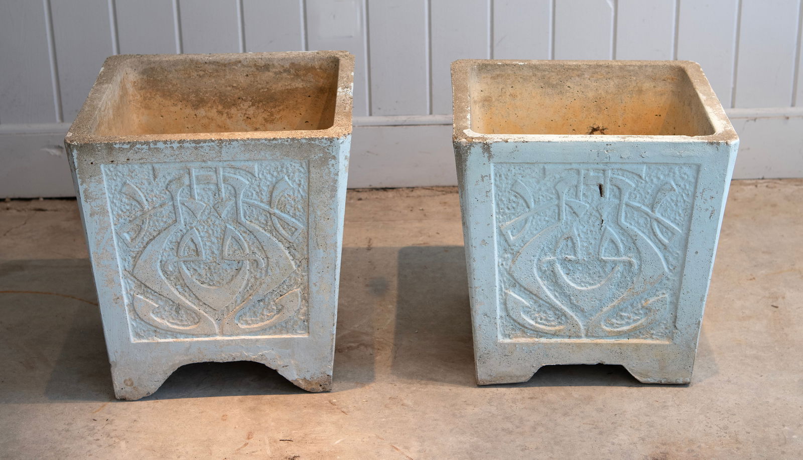 Pair of French Cast Stone Art Nouveau-Style Planters (1 of 2)